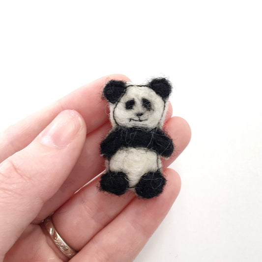Felted Panda Pin