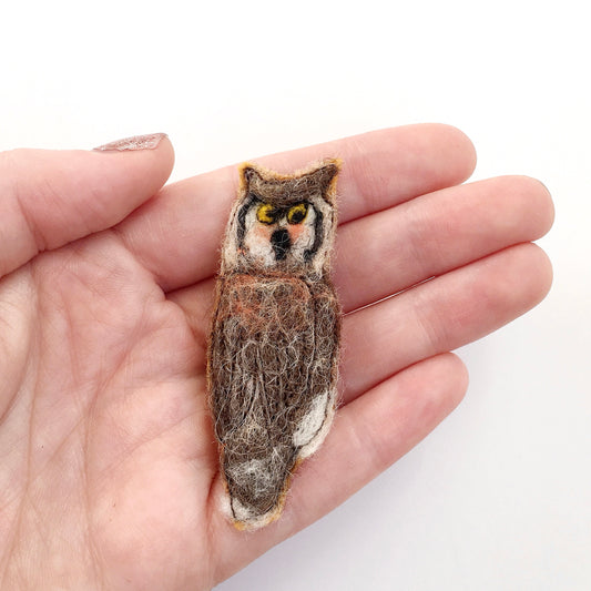 Felted Owl Pin