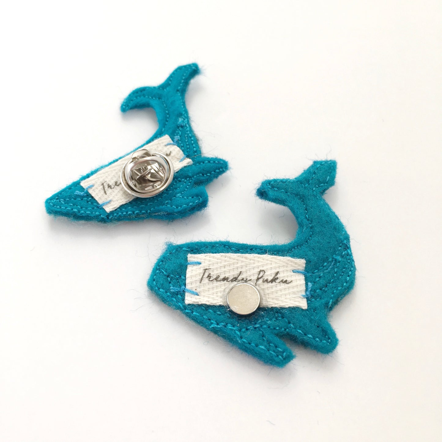 Felted Whale Magnet
