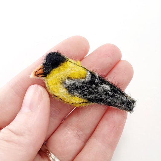 Felted Goldfinch Magnet