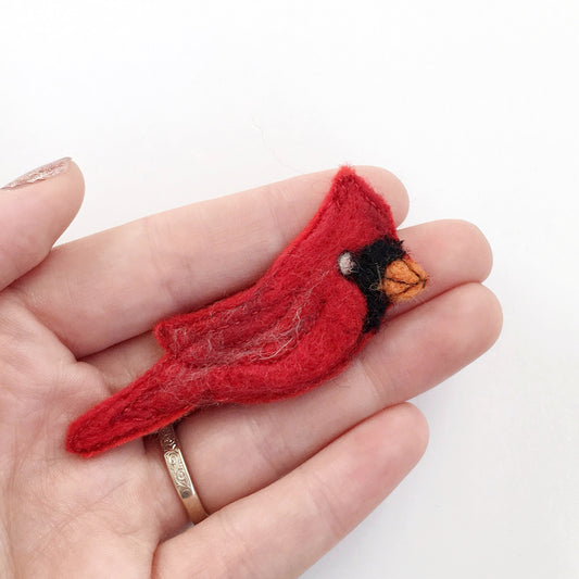Felted Cardinal Pin