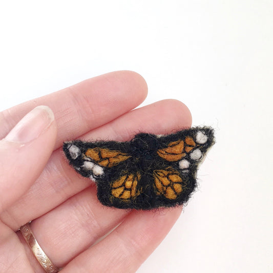 Felted Monarch Magnet