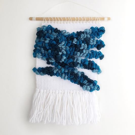Textured Blue and White Weaving